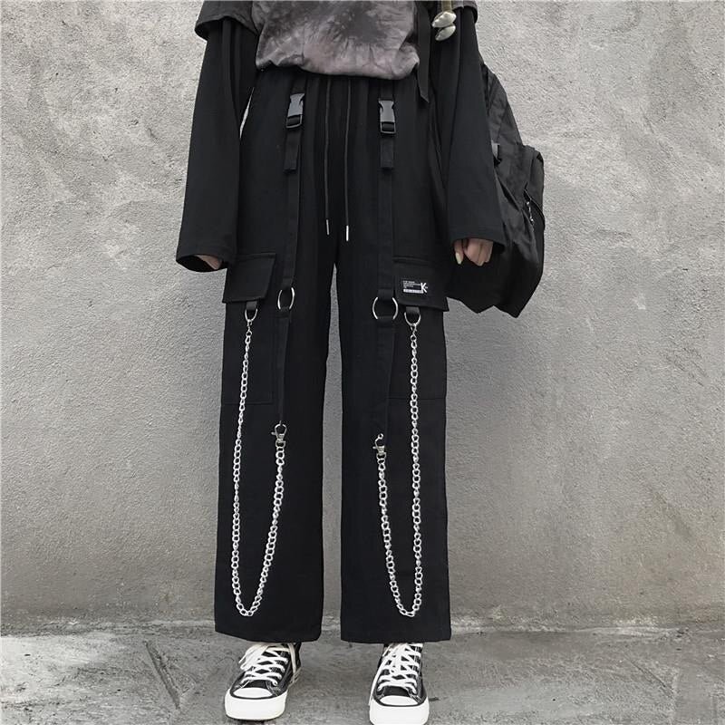 2020 Spring Autumn Harajuku style hip hop overalls loose casual wide leg pants for Couples men and women Safari Style trousers