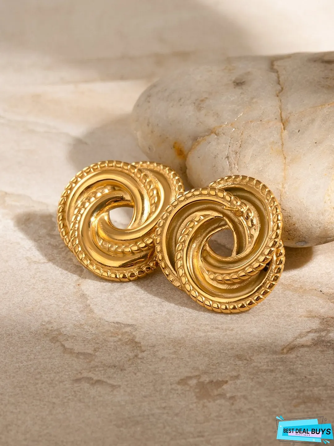 Stainless Steel Volution Stud Earrings