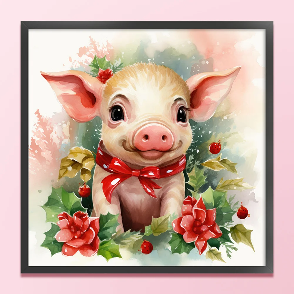 DIY Stamped Cross Stitch 11CT Full Embroidery 40*40cm - Piggy