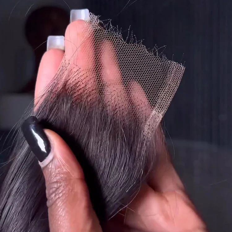 3 Bundles Straight With 2x6 Lace Closure 12A+ Virgin Human Hair