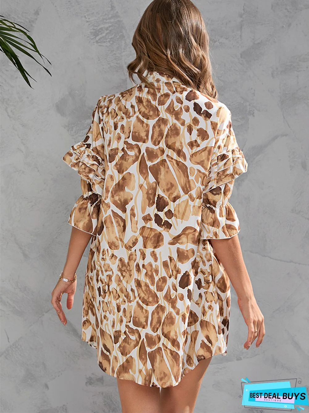 Short 5 / 4 Sleeve Print Dresses