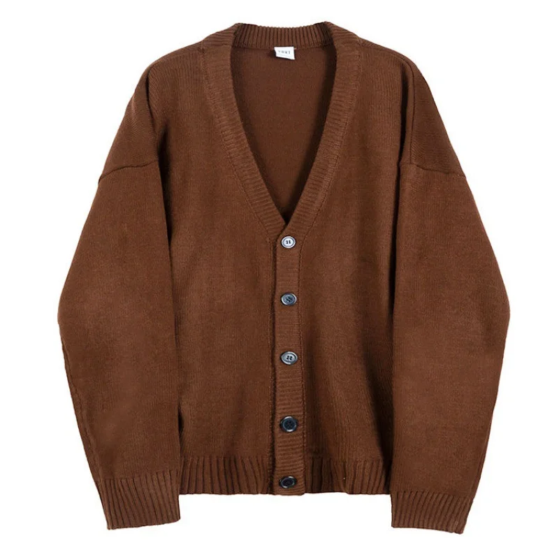  Men's Elegant Solid Color Knit Cardigan Coat