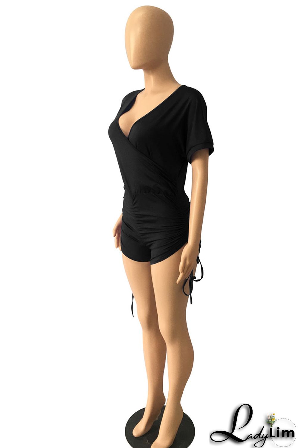 Royal Blue Sexy Solid Split Joint V Neck Regular Jumpsuits