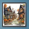 Halloween Pumpkin Street-Full Round Diamond Painting 30*30CM
