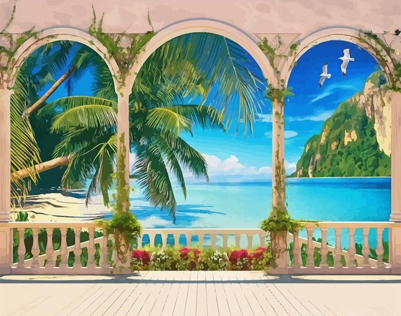 

Tropical Beach – Paint By Numbers - 40*50CM, 501 Original