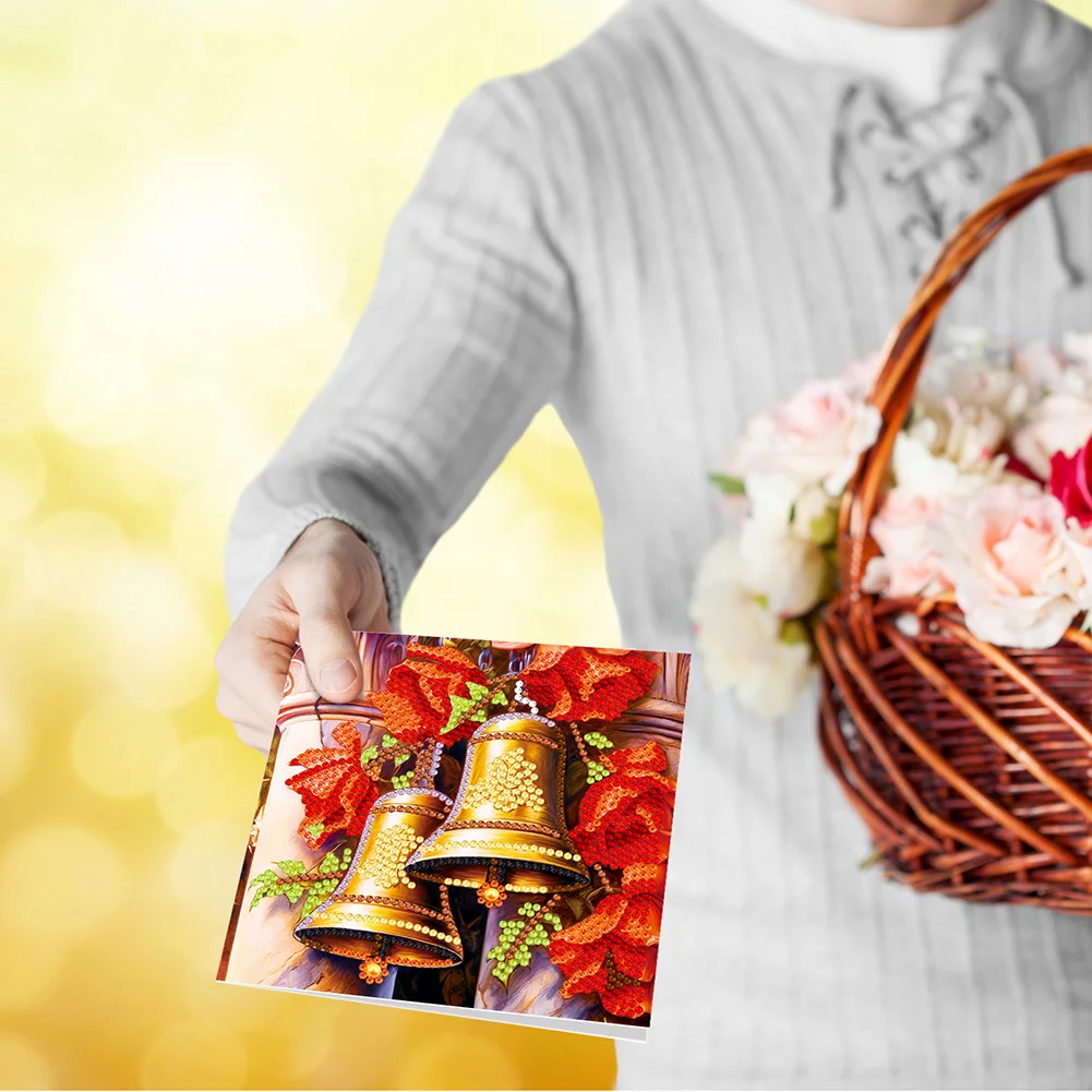 12pcs DIY Christmas Diamond Drawing Holiday Card for Craft【With White Envelope】