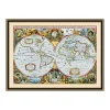 (Big Size) World Map - 11CT Stamped Cross Stitch 90*66cm/35.43*25.98in(Brand)