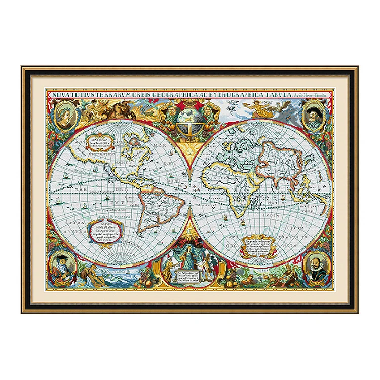 『Spring Brand』World Map - 11CT Stamped Cross Stitch(90*66cm)