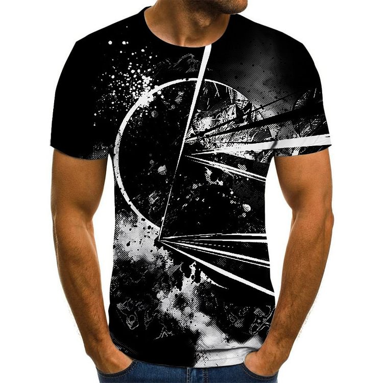 Abstract Creative Digital Printing Summer Casual Short Sleeve Men's T-Shirts