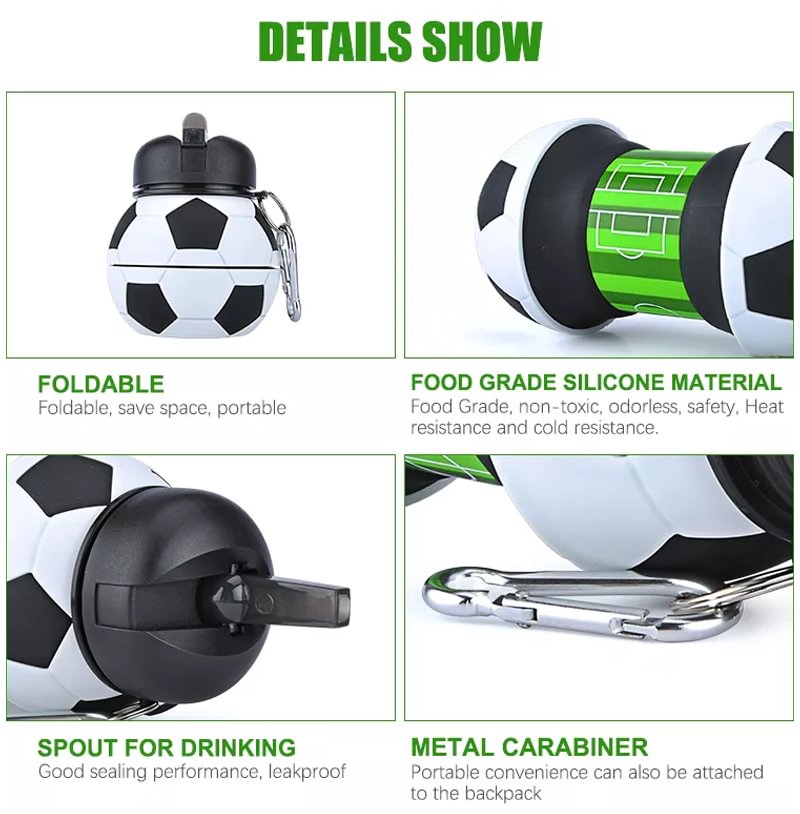 Foldable Football Ball Water Bottle