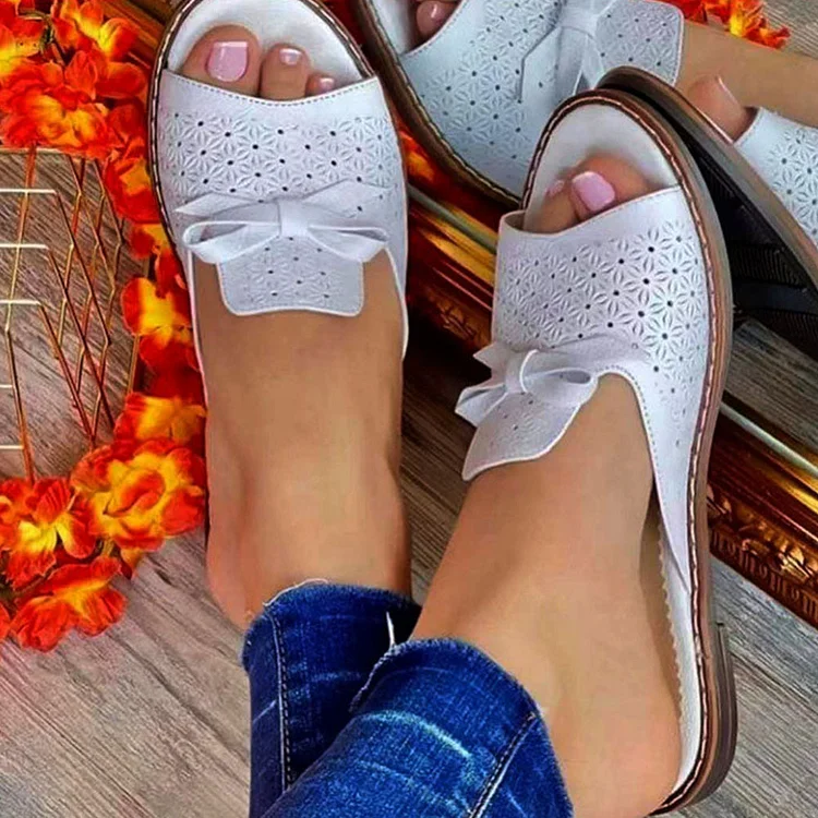 New 2022 Summer Women's Cutout Bow Sandals