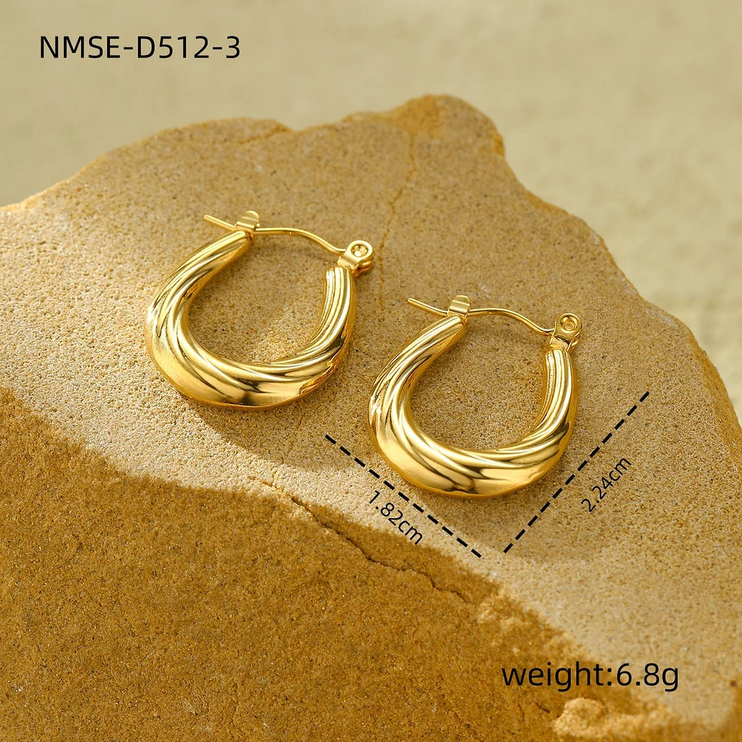 Textured Titanium Steel Earrings