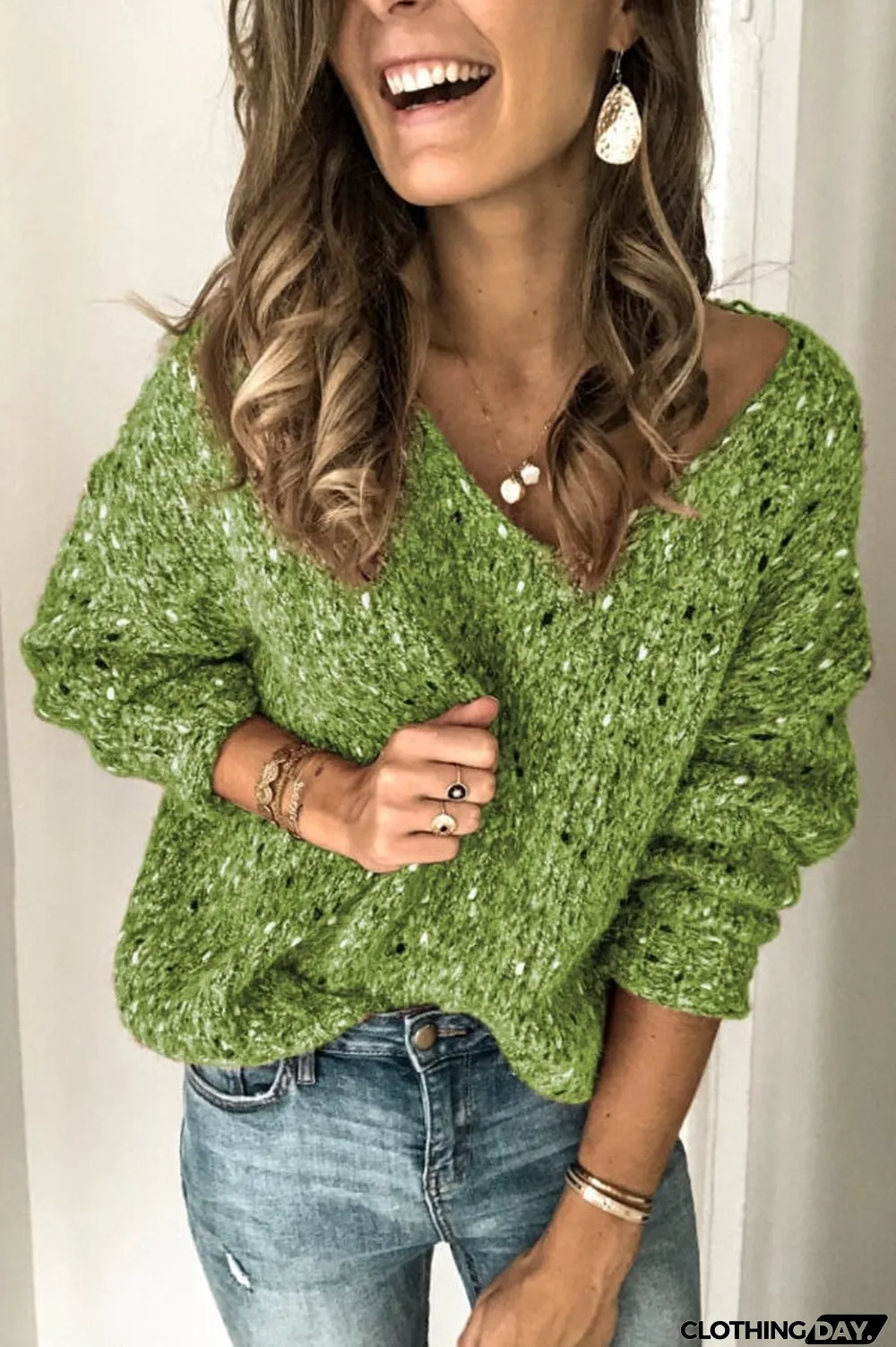 Fashion Casual Solid Color Knitting Sweater