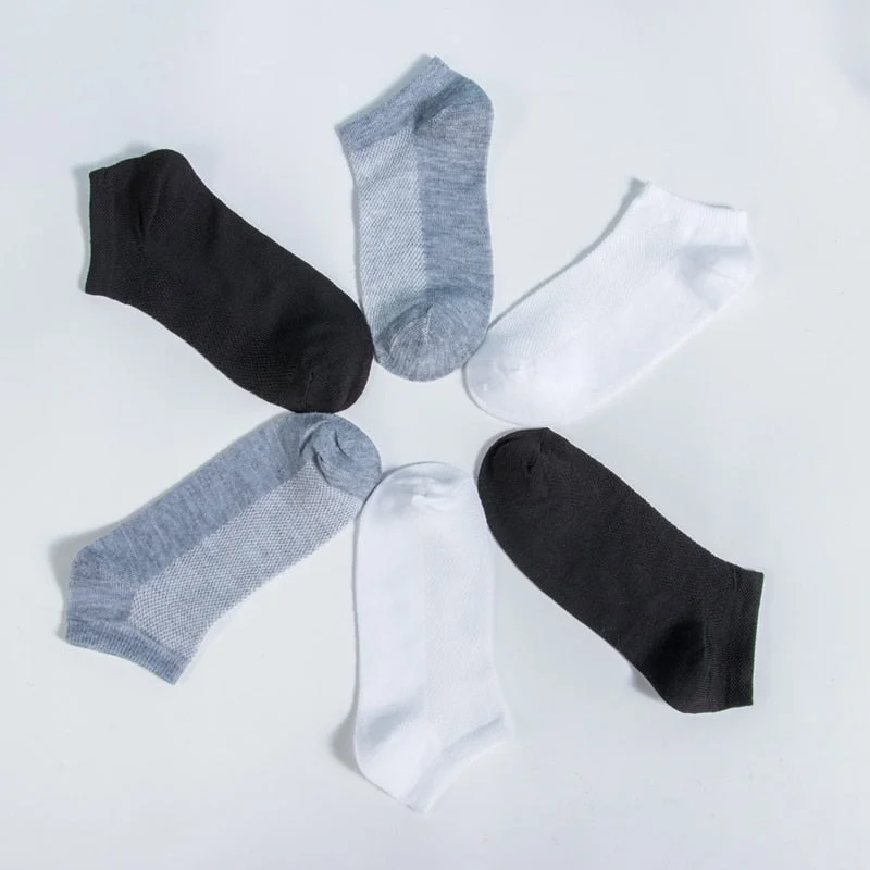 5Pair Women's Socks Boat Couple Unisex Mesh Woman Socks Female Summer Women Ankle Socks Short White Gray Black Chaussette Sokken