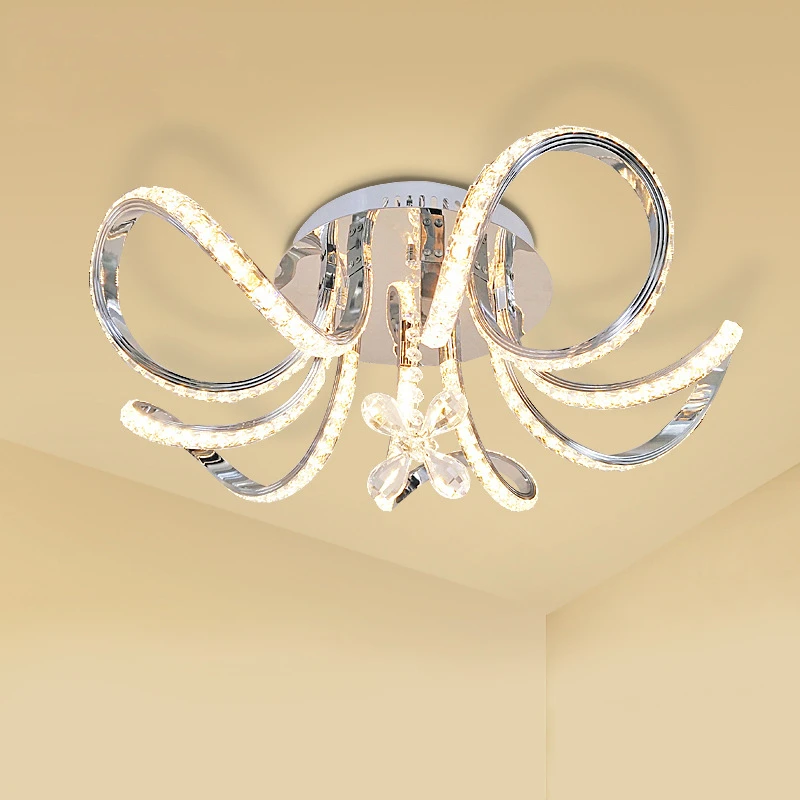 New LED Pendant Lights Fixture Flowers Crystal Decor PlafonnierLed Living Room Bedroom Modern Home Lighting Luminaria Teto