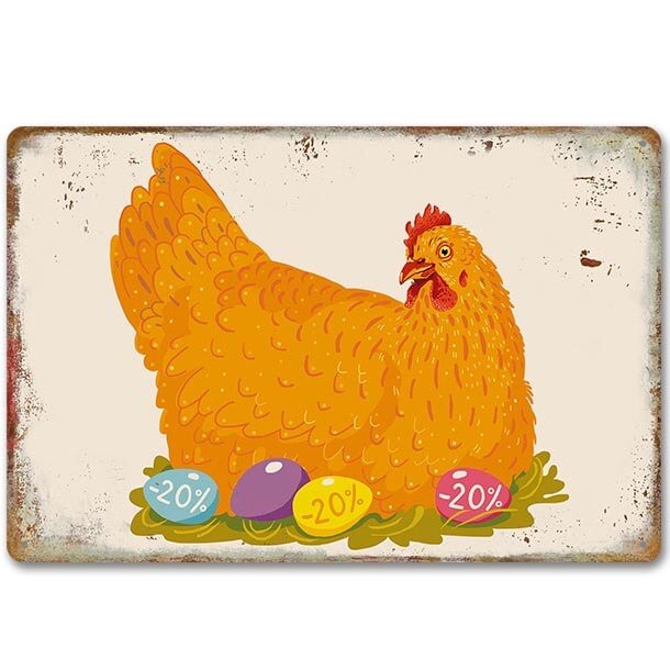 Fresh Eggs - Vintage Tin Signs/Wooden Signs - 7.9x11.8in & 11.8x15.7in