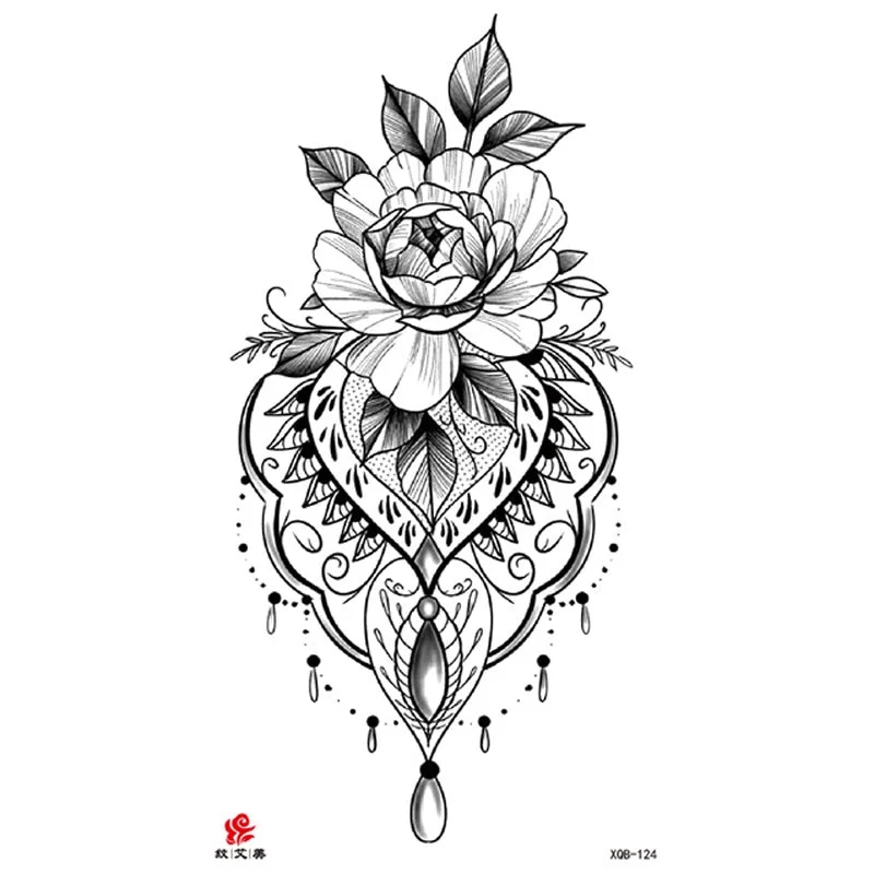 Animal Tiger dragonTemporary Tattoos Fox Wolf Eagle Fake Tatto Sticker Owl Flower Tatoo Body Armbands Men tatuajes temporales