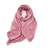 Plain Colors Tassels Unisex Scarf Team Event Anniversary Shawl
