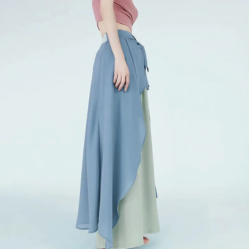 Vintage Lace Up Flowy Wide Leg Casual Pants