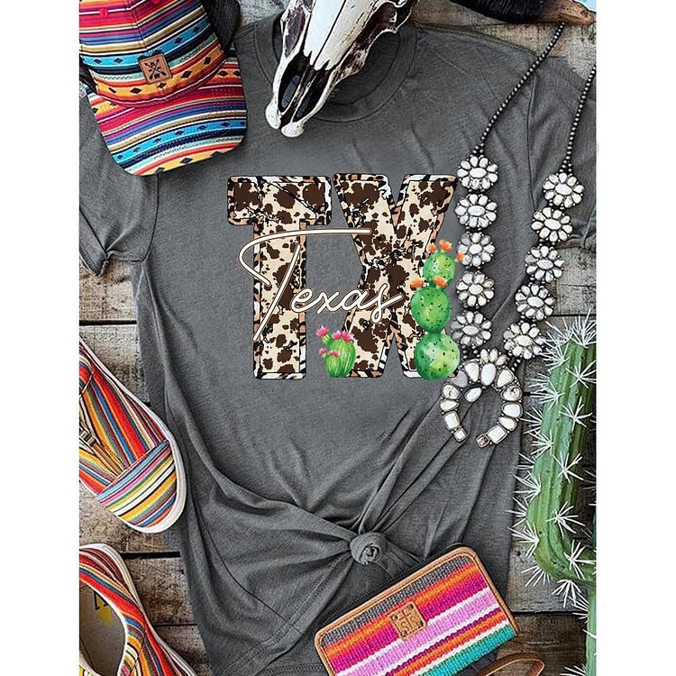 ANB - Western Texas Cowhide Retro Tee-05666