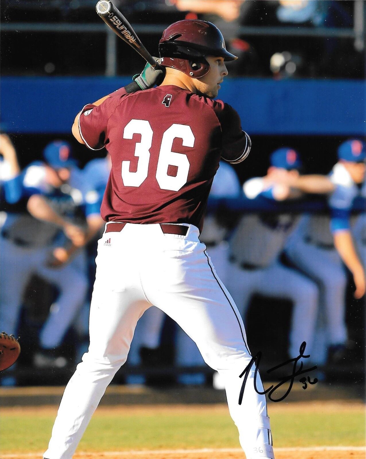 TB RAYS NATHANIEL LOWE HAND SIGNED MISSISSIPPI STATE BULLDOGS 8X10 Photo Poster painting W/COA