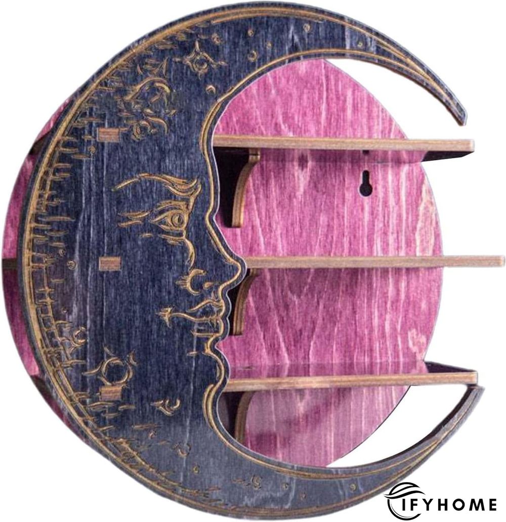 Moon Shelf - Wooden Floating Moon Shelf | IFYHOME