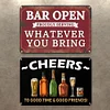 2PCS Bar Open and Cheers Funny - Vintage Metal Signs Set - 20*30cm/30*40cm - Warning