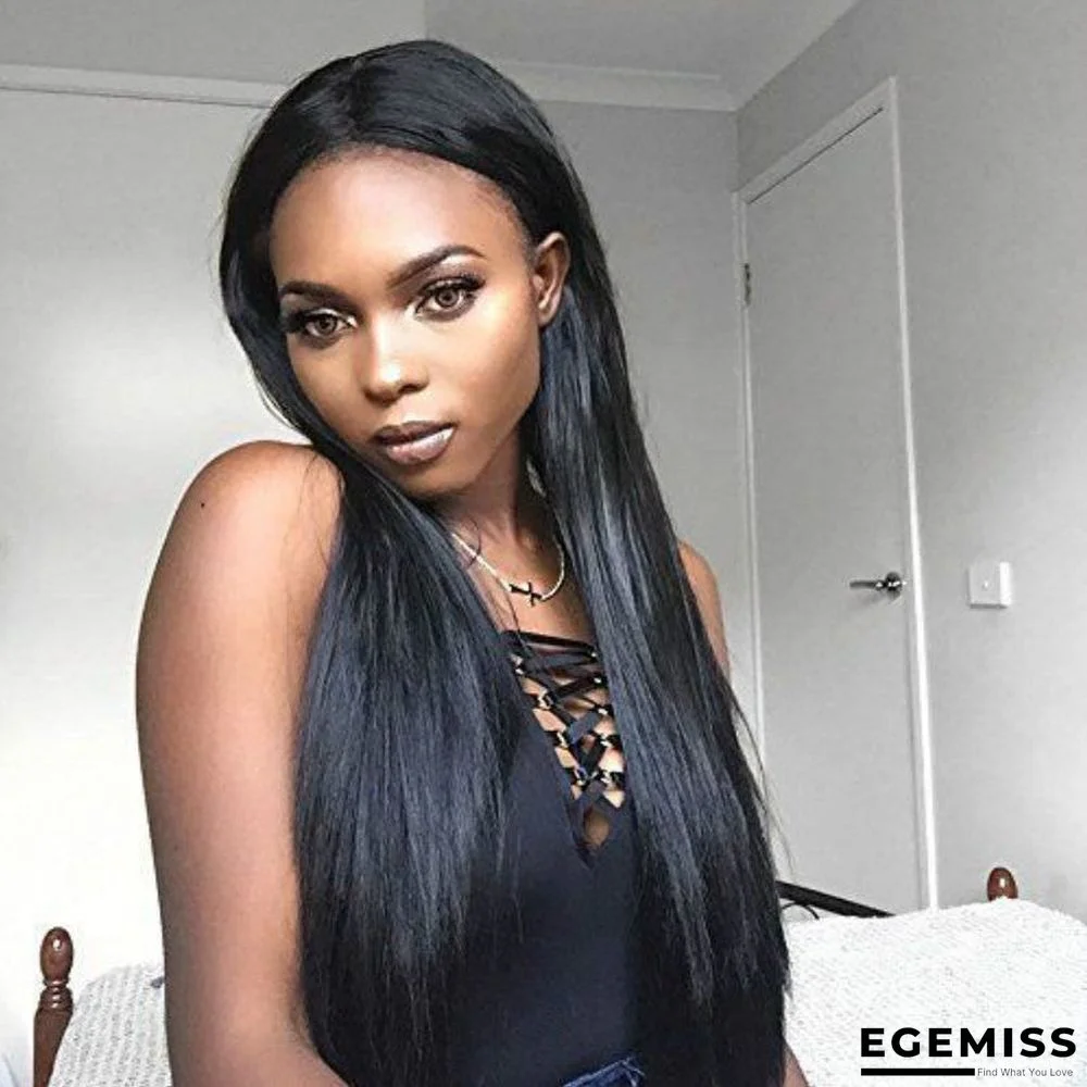 Long Hair African Fashion Natural Black Chemical Fiber Wigs | EGEMISS