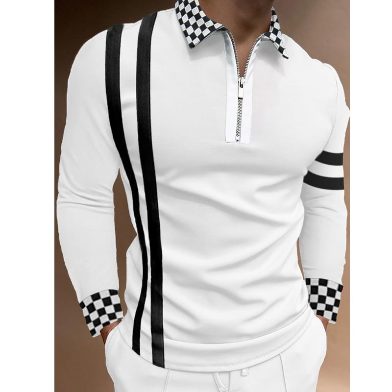Men's Lapel Printed Fashion Gentleman POLO Shirt-Compassnice®