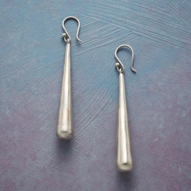 Fashion Silver Color Long Stick Hook Earrings Simple Dangle Earrings for Women Party Engagement Jewelry