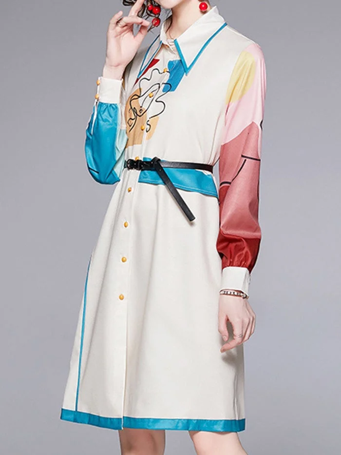 Fashion Print Shirt Dress