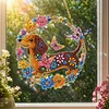 Diamond Art Window Catcher Kit Dachshund Floral Wreath 9.45x9.45in