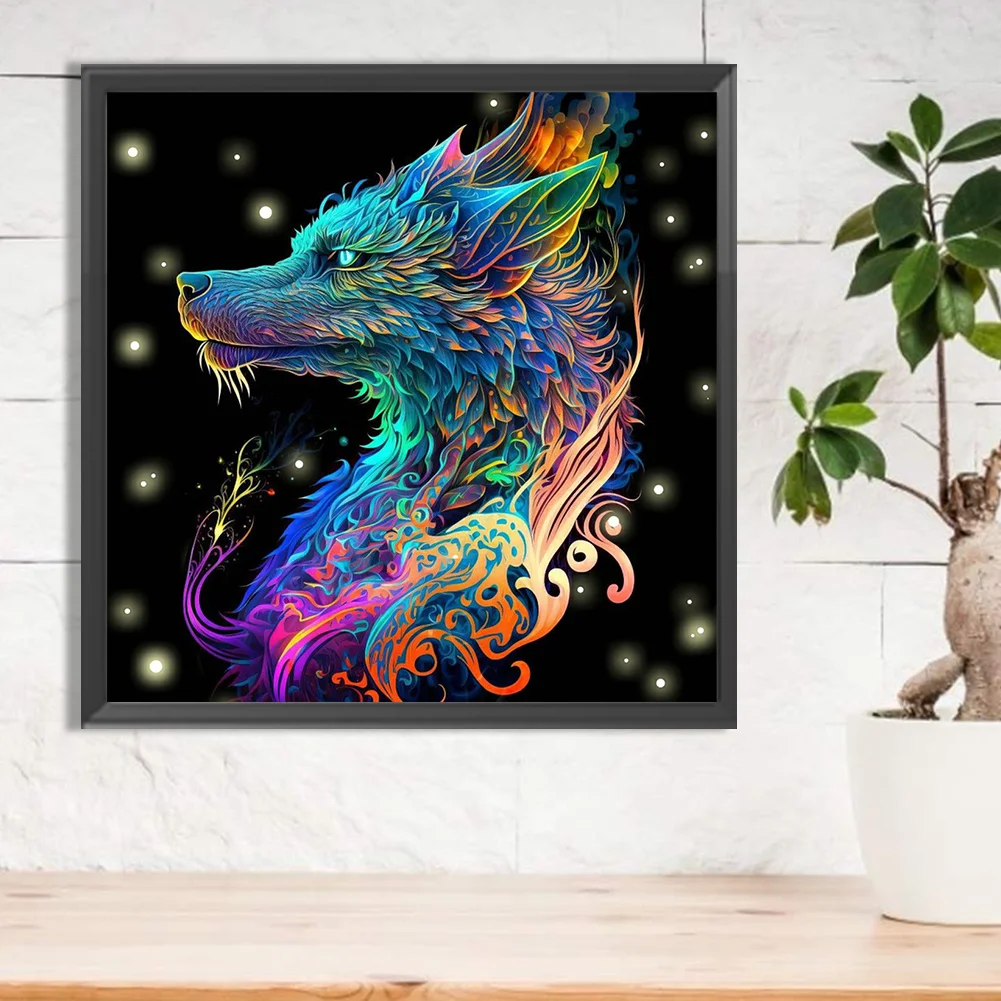 Full Round Diamond Painting 30*30cm - Dragon In The Dark