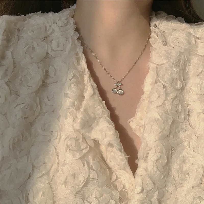 Cherry &bull; Opal necklace