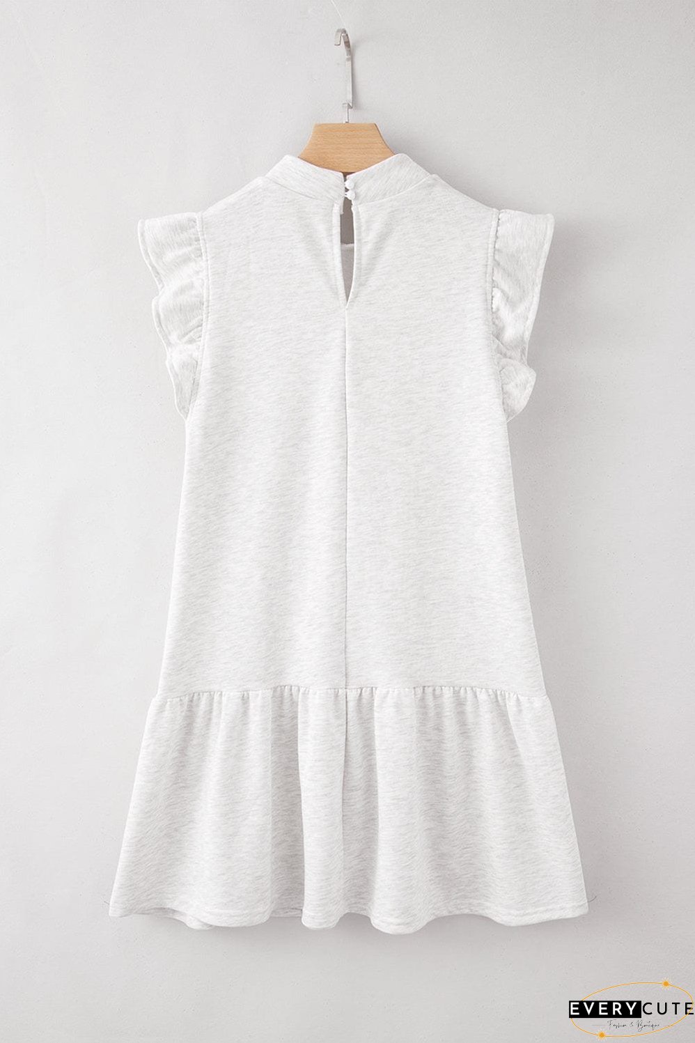 Sleeveless Ruffle Dress with Crew Neck