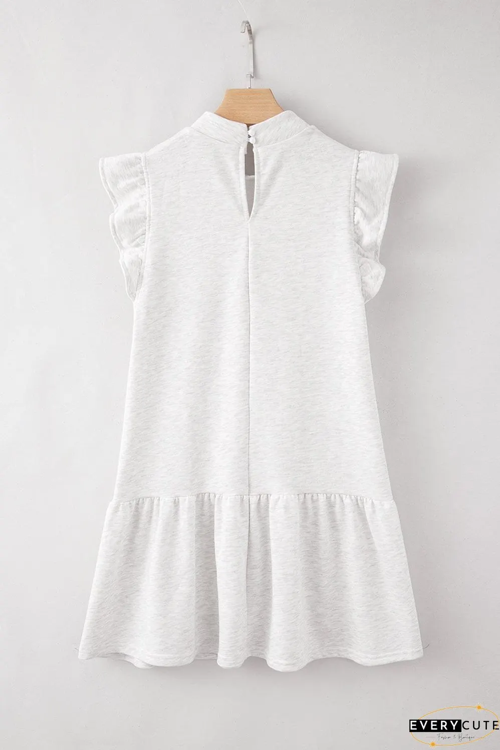 Sleeveless Ruffle Dress with Crew Neck