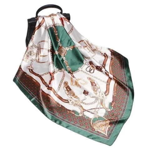 Pornhint 2023 New Fashion Silk Square Scarf For Women 90*90cm Neck Hair Tie Band Bag Warp Soft Neckerchief Hijab Headscarf Female Foulard