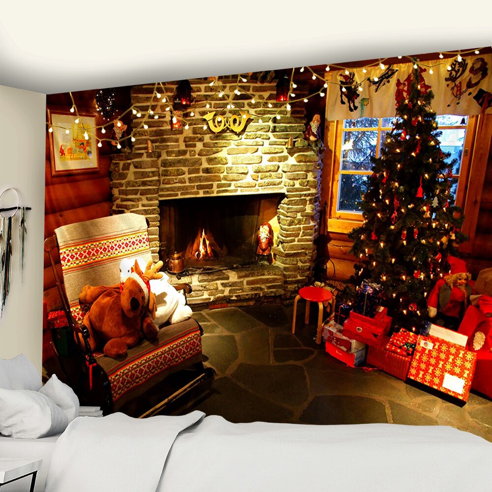 

Wall Tapestry - Christmas Tree And Fireplace-150*130cm, 501 Original