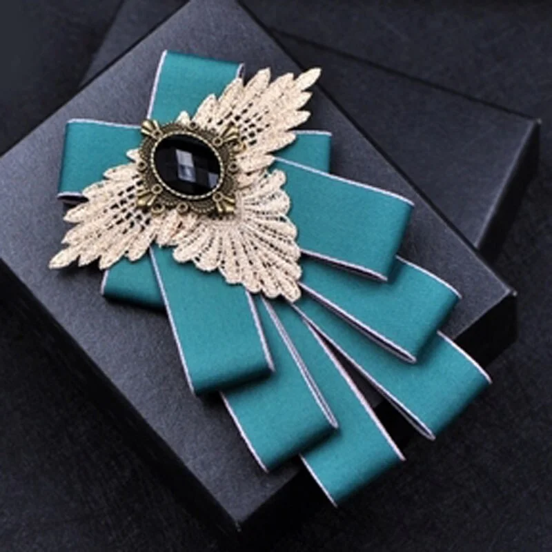 Fashion New Casual Multilayer Bowtie Diamond Brooch Rhinestone Red Bow Tie Brooch Set Wedding Groom Groomsmen Pocket Square Men