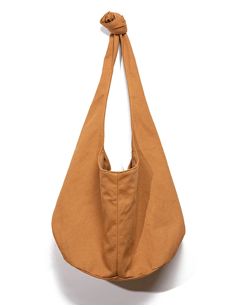 Comstylish Retro Solid Color Casual Shoulder Canvas Bag