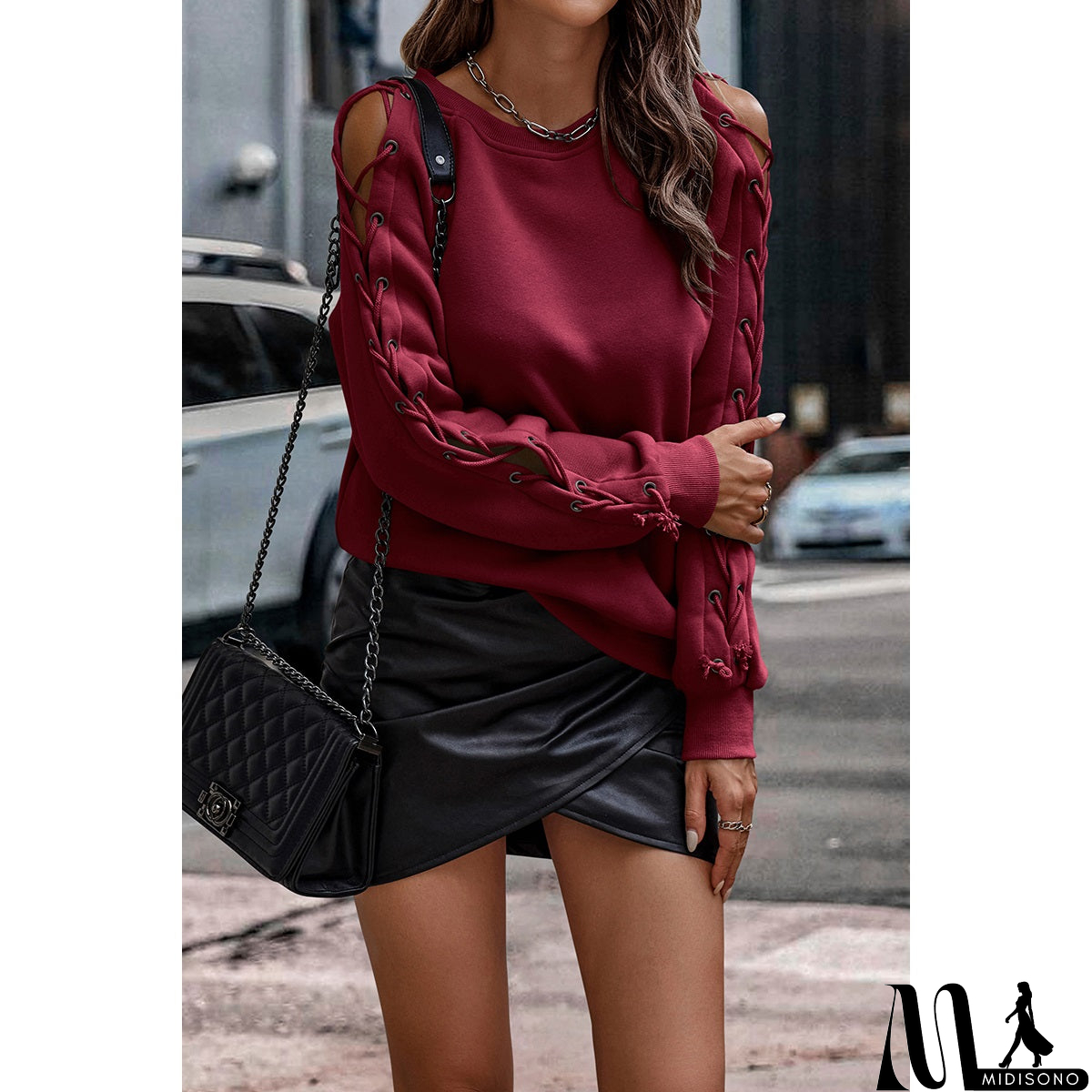 MidiSono - Effortless Elegance Tie Sleeve Top