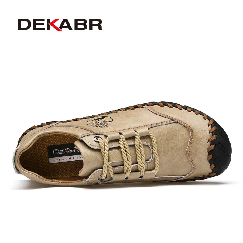 DEKABR 2022 New Fashion Casual Shoes Genuine Leather Lace Up Brand Shoes Luxury Business Summer Shoes Men Walking Flats