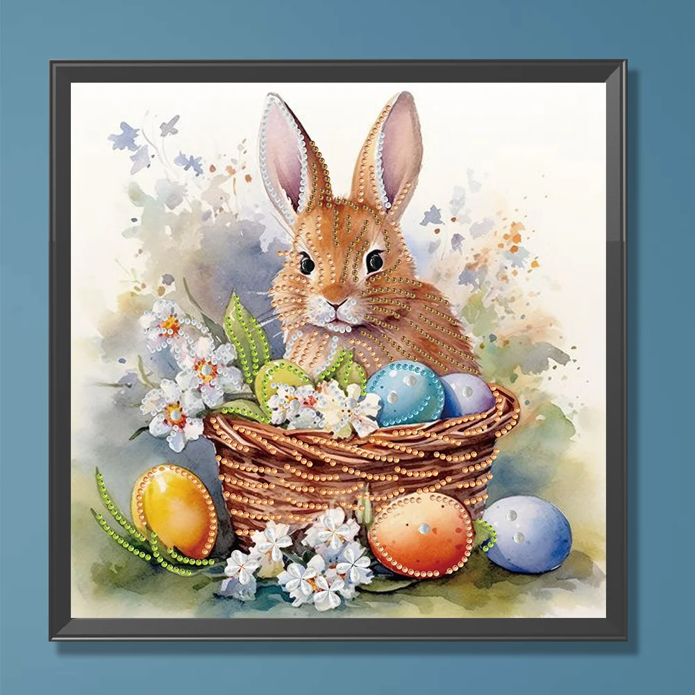 Diamond Painting - Partial Special Shaped Drill - Easter Egg Rabbit(Canvas|30*30cm)