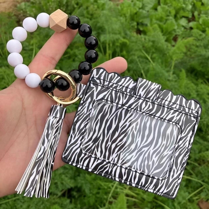 Unisex Printing Arylic Pu Leather Alloy Flip Cover Card Holders