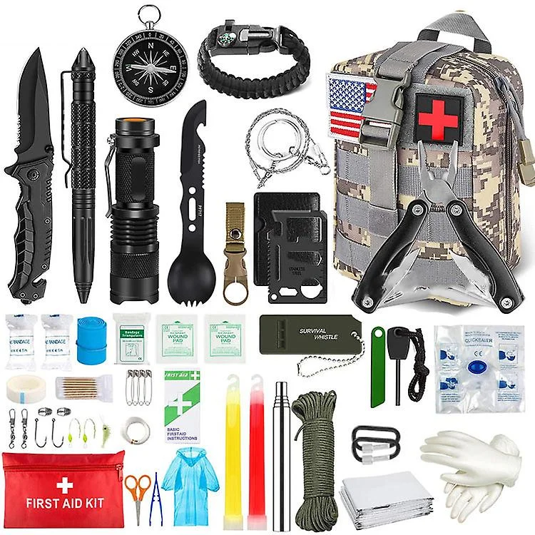 Emergency Survival Kit Professional Survival Gear Tool First Aid Supplies For Camping