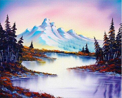 

Lake Snow Mountain – Paint By Numbers - 40*50CM, 501 Original