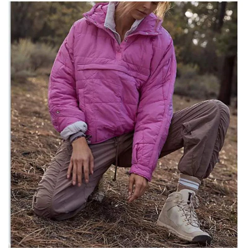 Athvotar Athvotar Autumn And Winter New Fashion Loose Long-Sleeved Hooded Cotton Jacket Warm Top