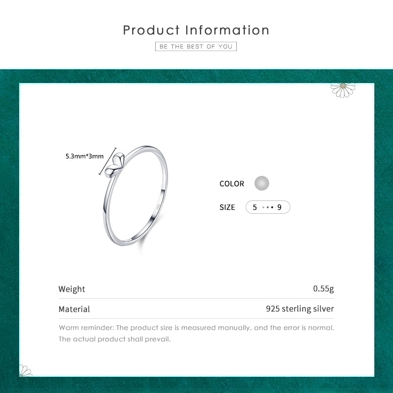 925 Sterling Silver Heart Shape Rings