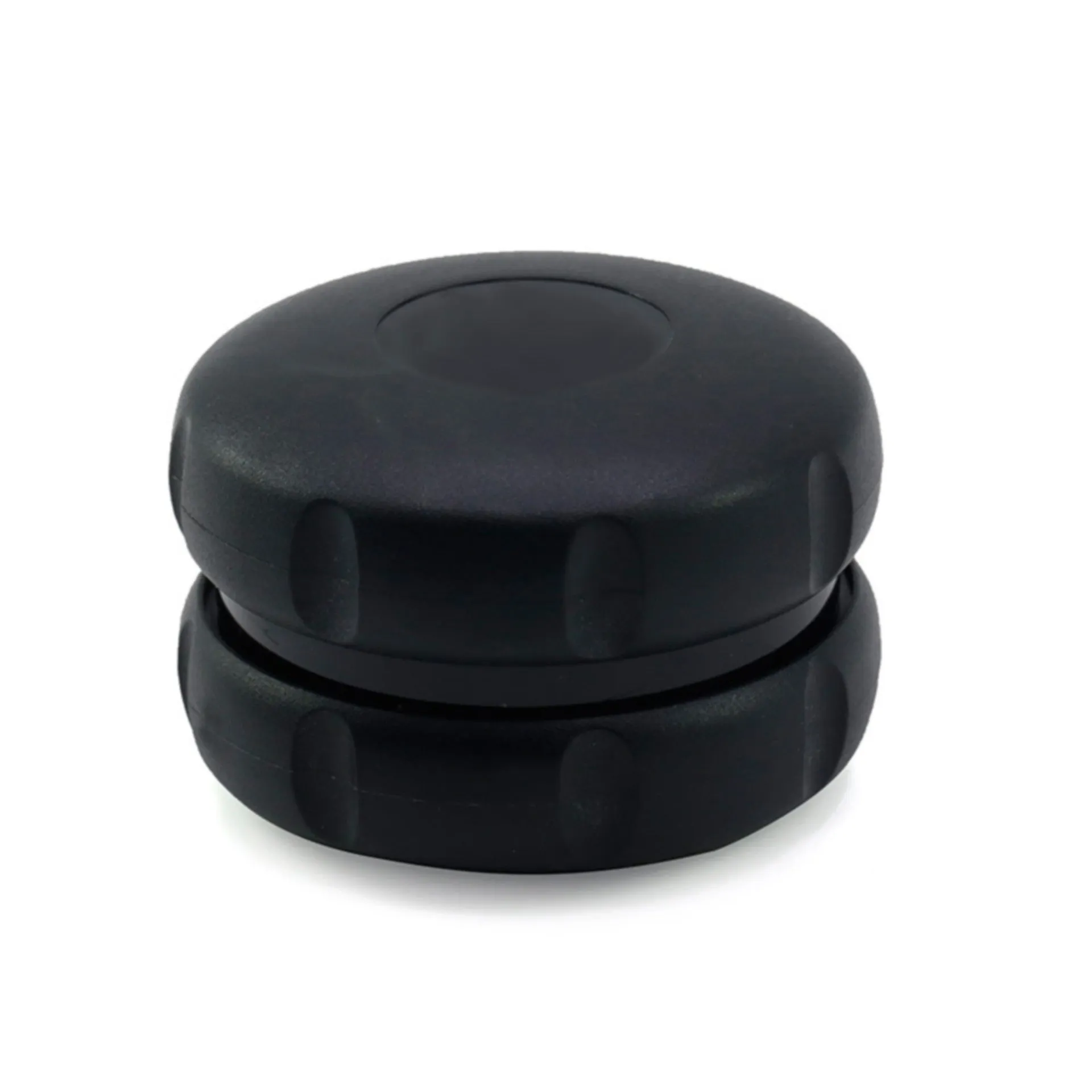60MM Plastic 2-Layer Hamburger Chamfered Herb Grinder-Black