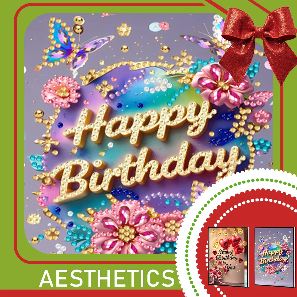 2pcs 50-Page A5 Flowers and Text Diamond Painting Notebook for Adults Gift